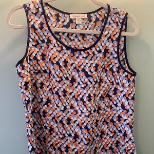 Coldwater Creek XS Sleeveless Blue Orange Blouse